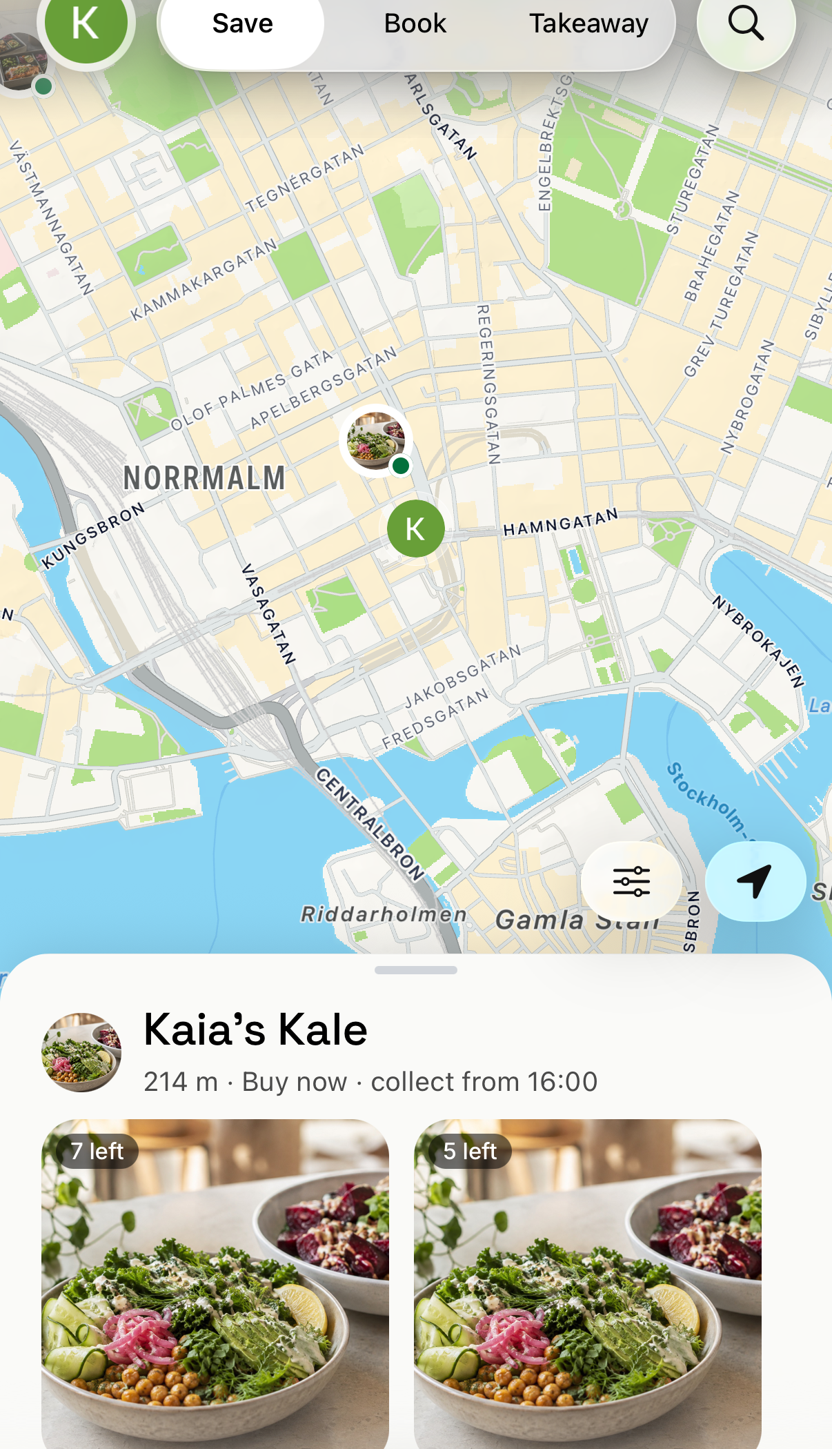 Discover showing live surplus at Kaia's Kale